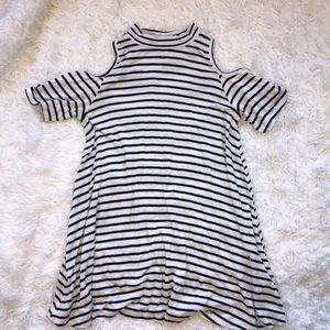 striped cold shoulder top